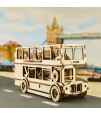 Wooden City - London Bus 3D Mechanical Model - Brown